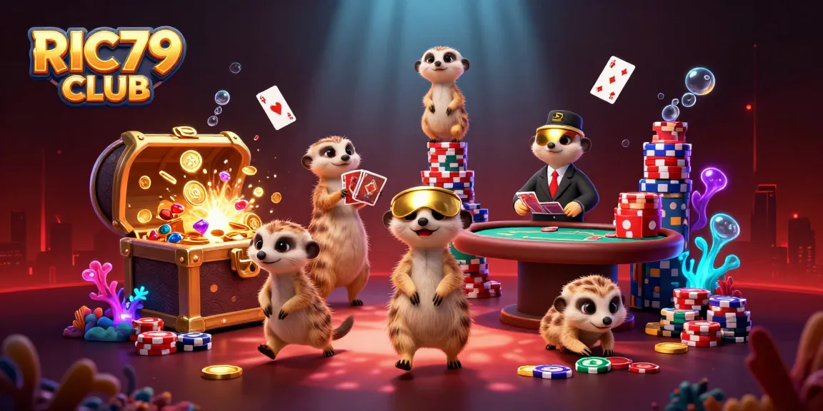Engage in exciting gameplay at RIC79 CLUB with lively meerkats running a casino.