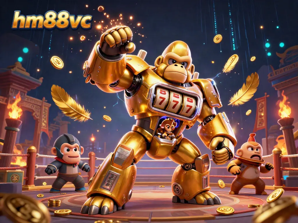 Join the adventure with hm88vc in a vibrant 3D casino scene featuring playful characters and dynamic elements.