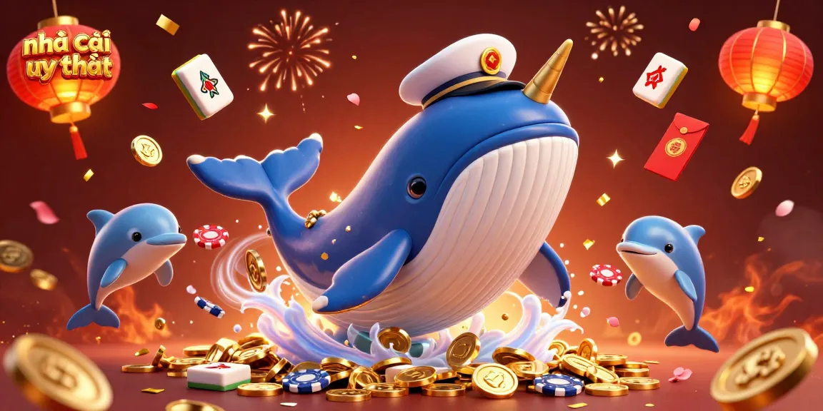 Experience the thrill of nhà cái uy tín with interactive dolphins, a captain whale, and vibrant casino elements.