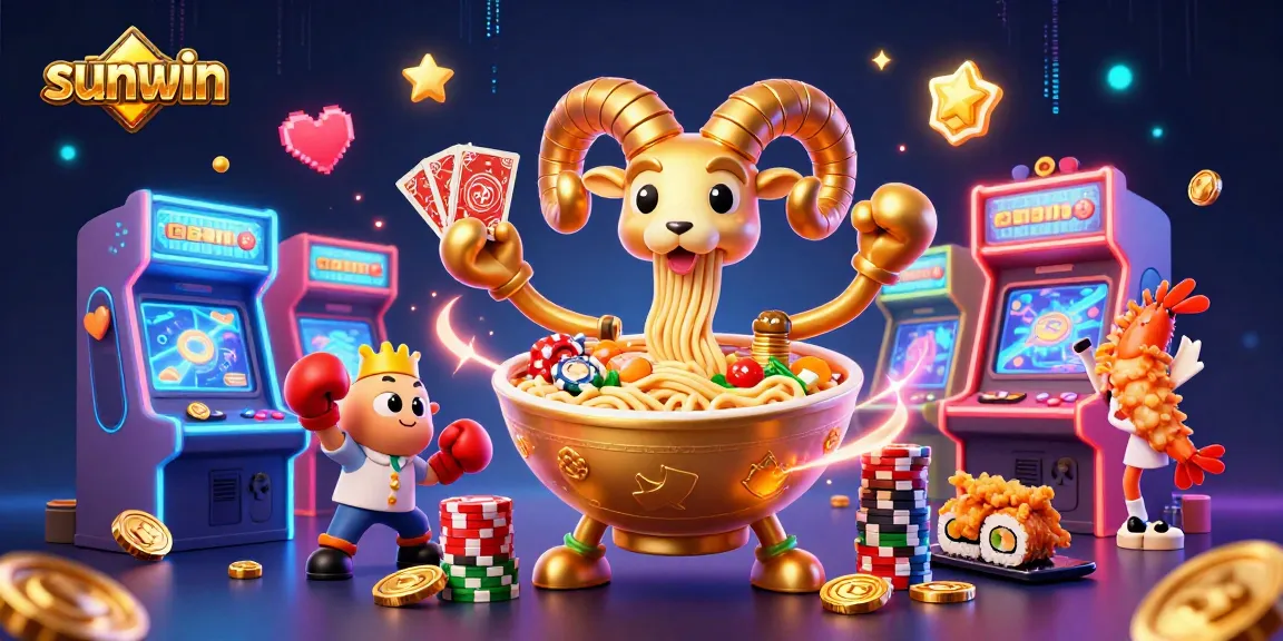 Experience fun with sunwin's colorful gaming characters in a vibrant casino atmosphere.