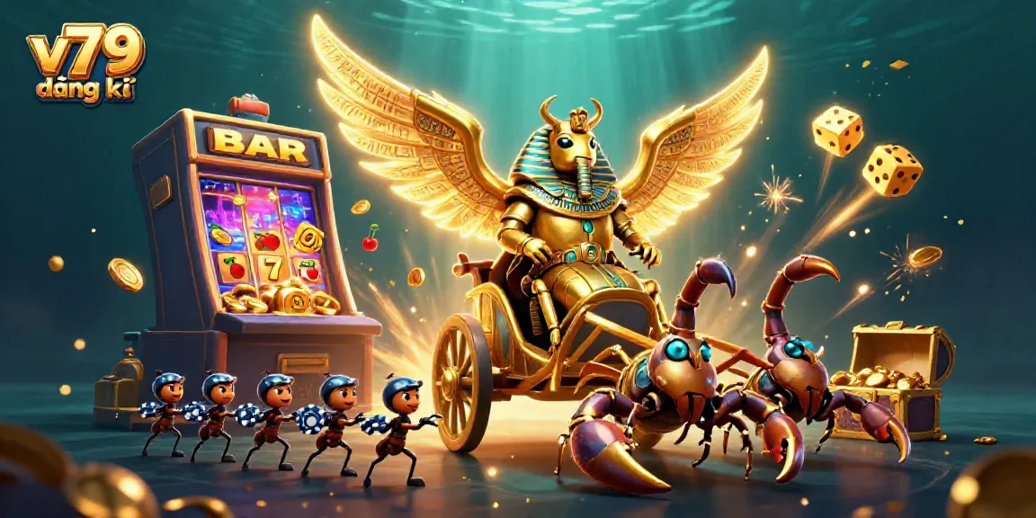 Experience thrilling casino gameplay with v79 đăng ký featuring a golden scarab and exciting gaming elements.