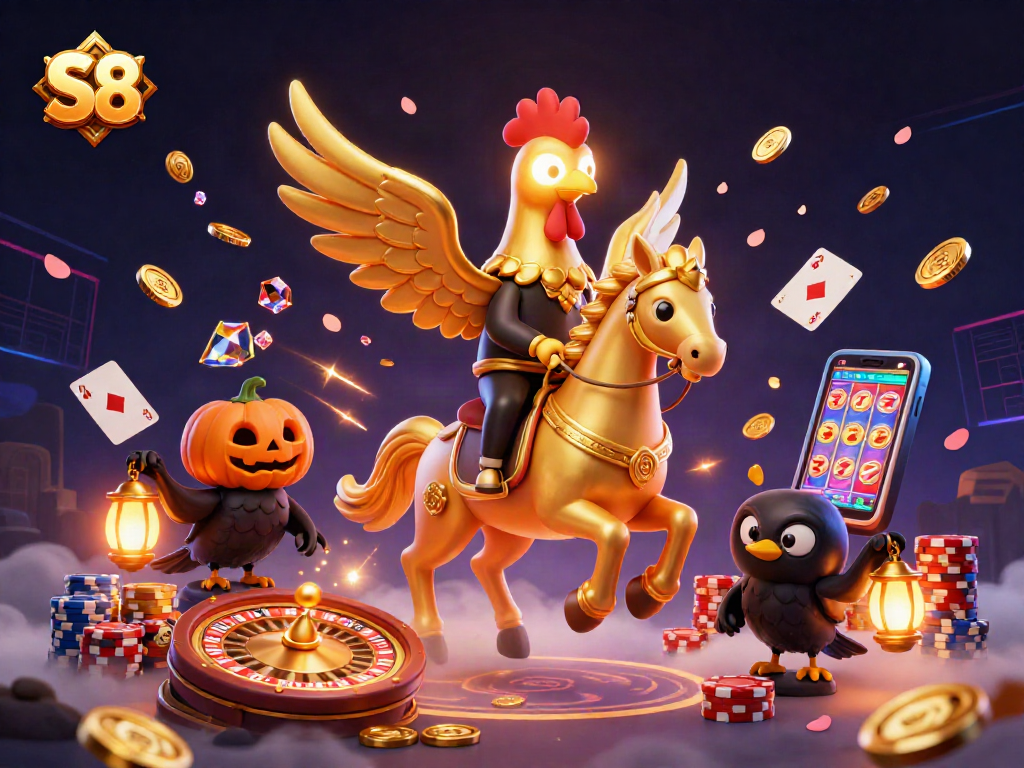 Experience thrilling gaming adventures with S8’s vibrant casino scene featuring unique characters.