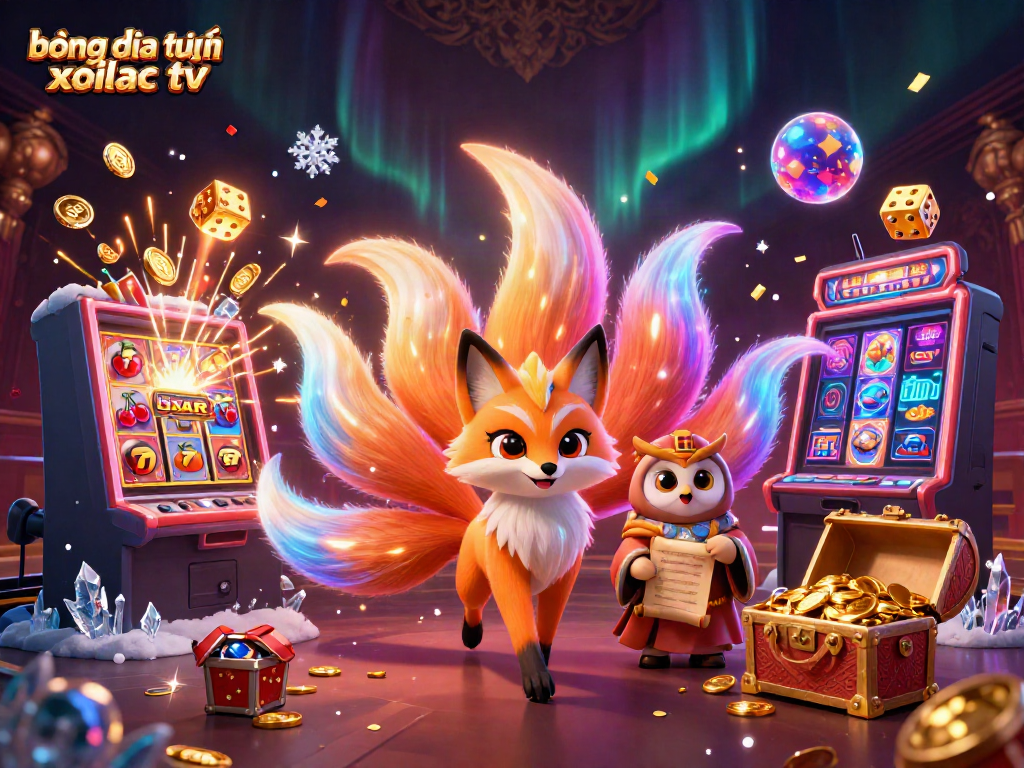 Experience the excitement of bóng đá trực tuyến xoilac tv with a vibrant 3D casino-themed illustration.