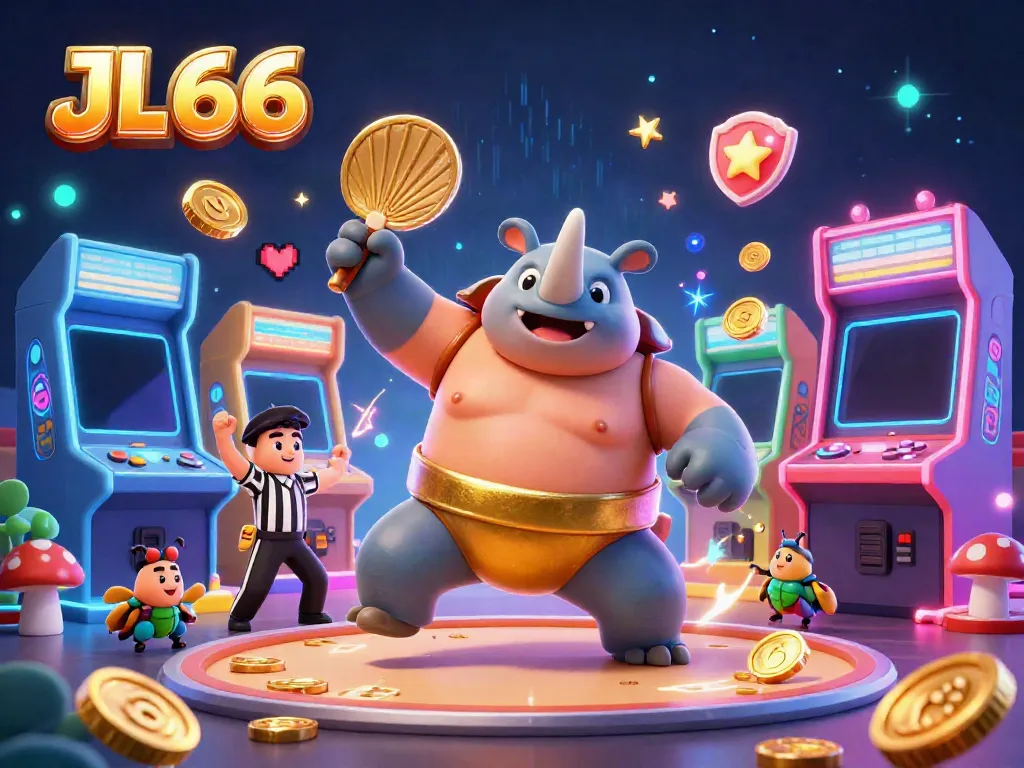Experience thrilling casino vibes with JL66 featuring a sumo beetle champion and exciting game elements.