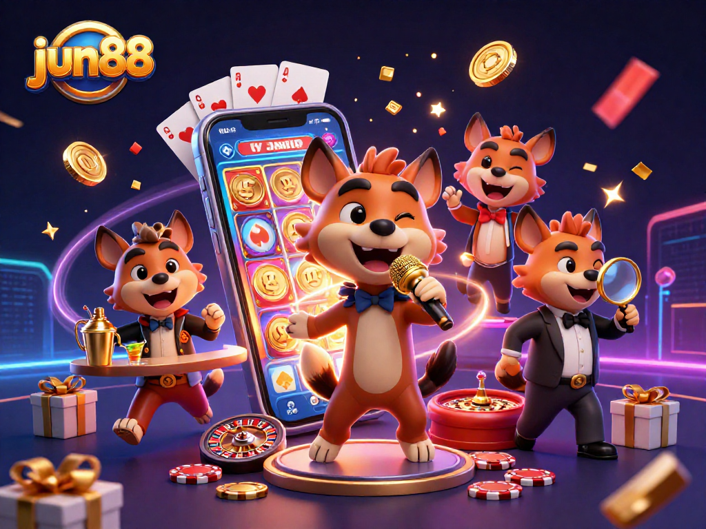 Experience the thrilling jun88 casino with hyena characters showcasing casino fun and excitement.
