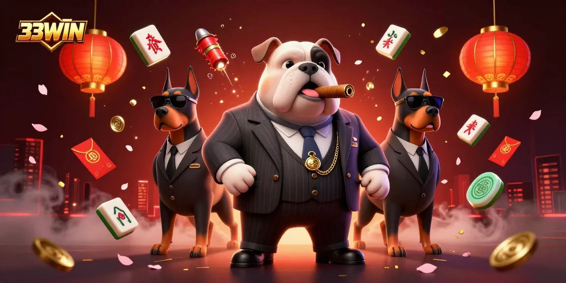 Engage in thrilling gameplay at 33WIN, featuring a mafia-themed casino scene with dynamic elements.