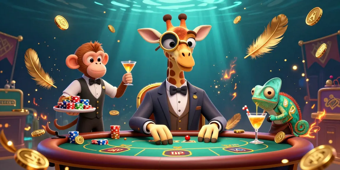 Experience thrilling gameplay with XX 88, featuring a giraffe and monkey at a vibrant casino scene.