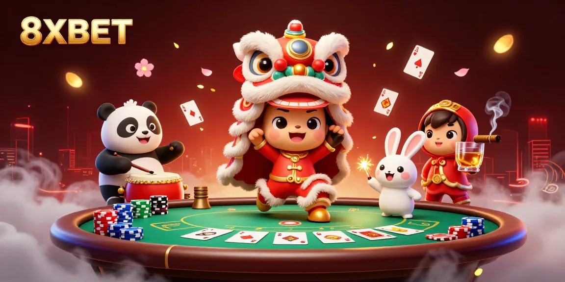 Experience vibrant celebrations at 8XBET with lively characters & exciting poker elements!