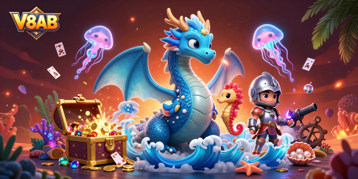 V8AB offers an exciting underwater casino experience with vibrant characters and treasures.