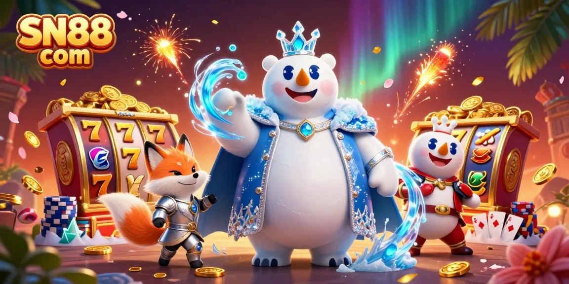 Spin and win at SN88 com with vibrant slot reels and dynamic gaming elements.