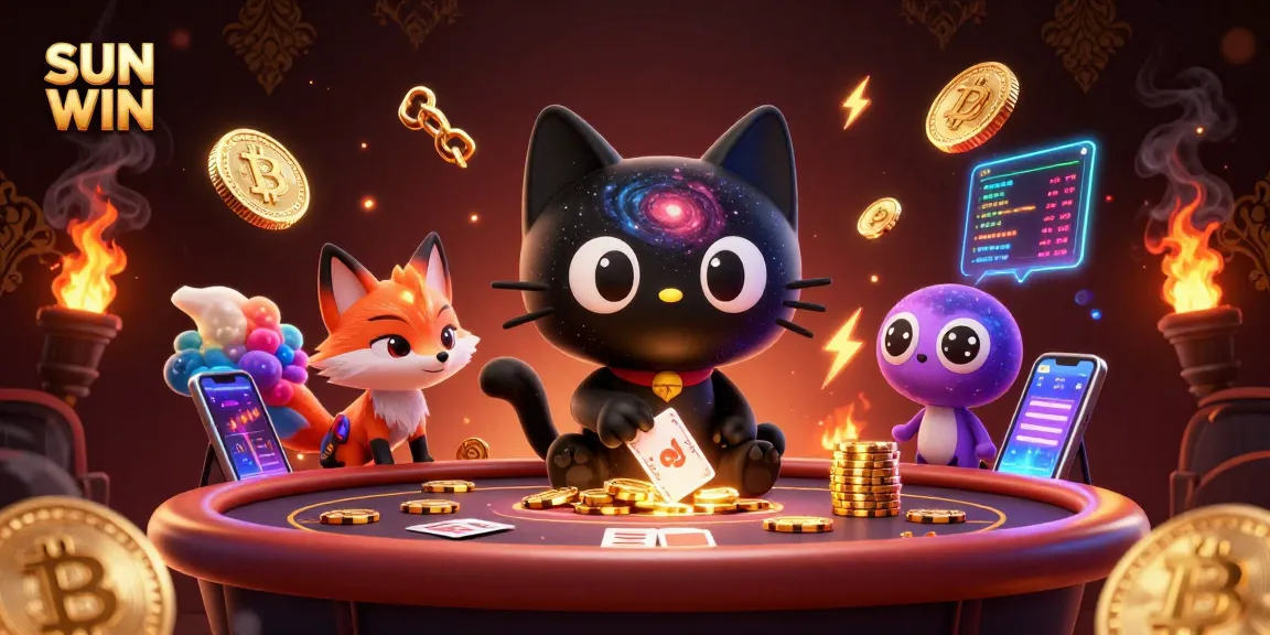 Experience the thrilling cosmic casino at SUN WIN with captivating characters and vibrant elements.