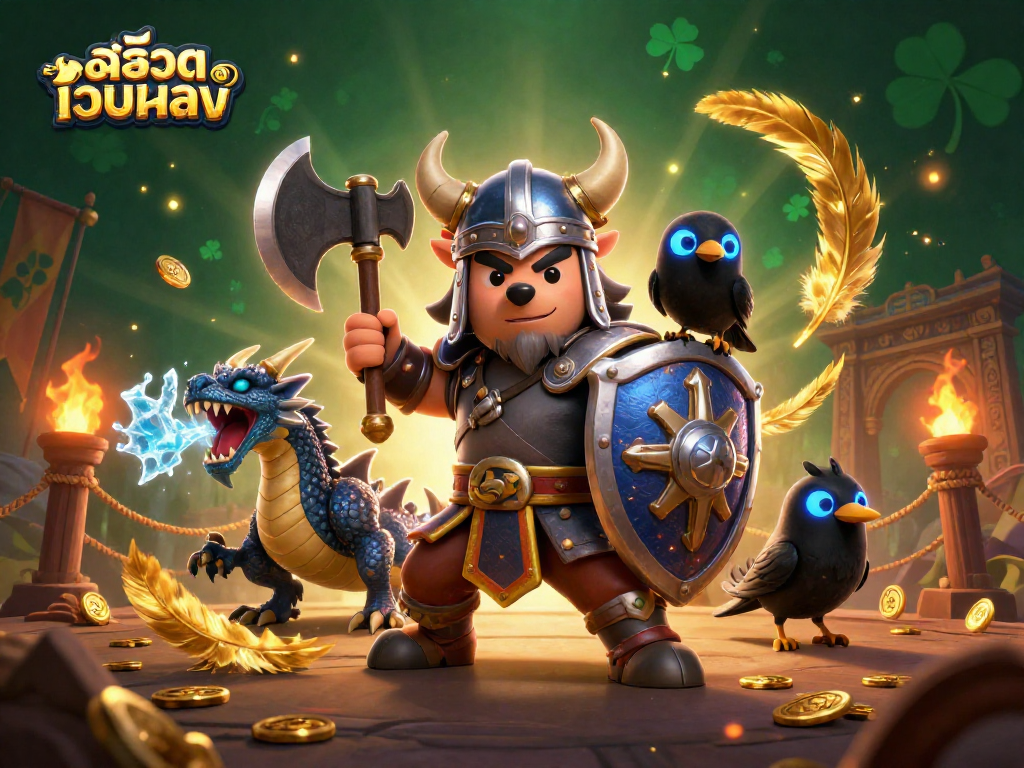 Experience the thrill of สล็อตเว็บตรง with vibrant 3D warriors and dynamic casino elements.