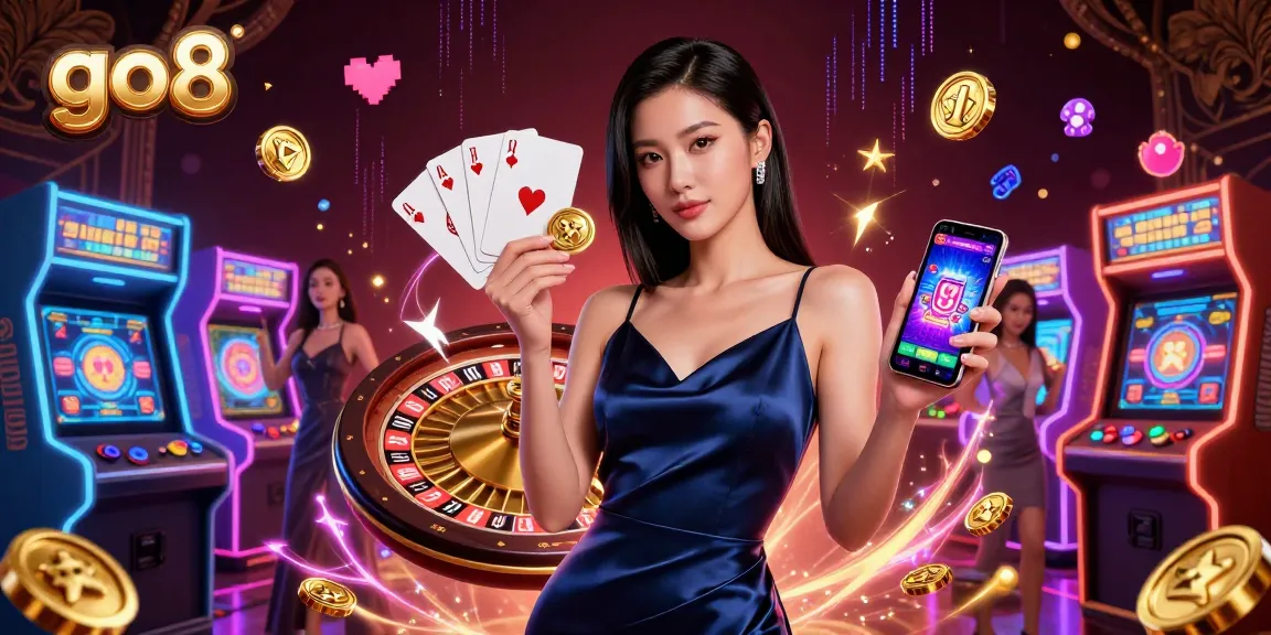 Spin the reels with go8's dazzling casino experience led by a confident player showcasing game apps.