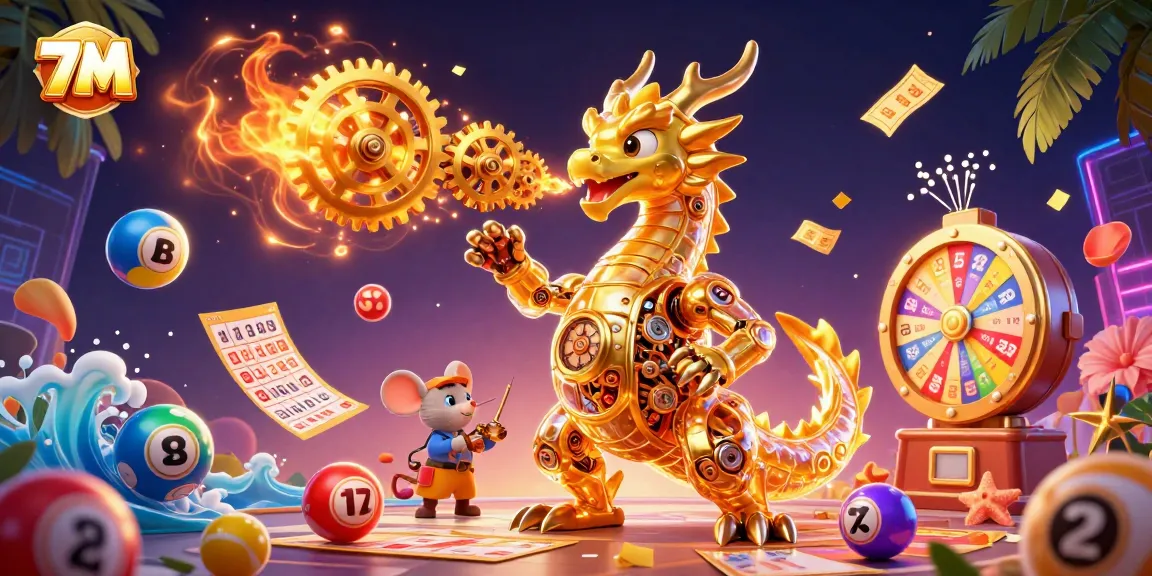 Experience thrilling lottery action with the vibrant 7M themed digital illustration.
