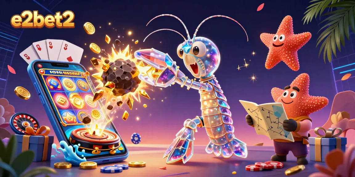E2bet2 enhances gameplay excitement with a vibrant 3D battle of casino characters and slots.