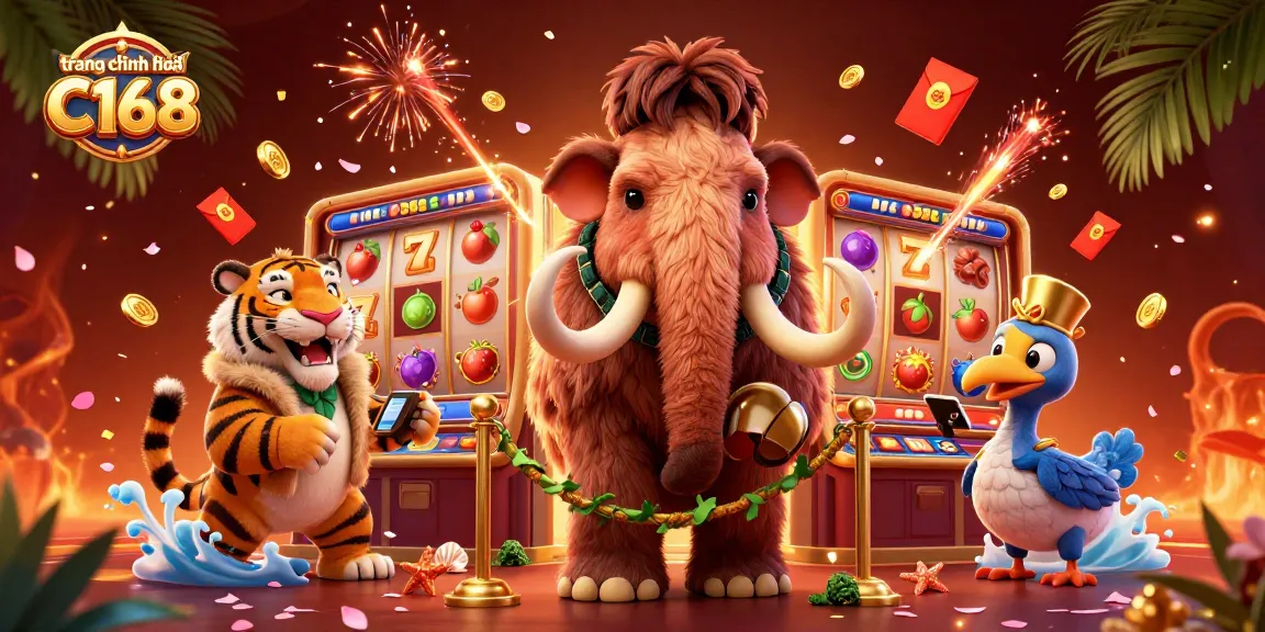 Experience the excitement of slots at trang chính thức C168 featuring a vibrant casino scene.