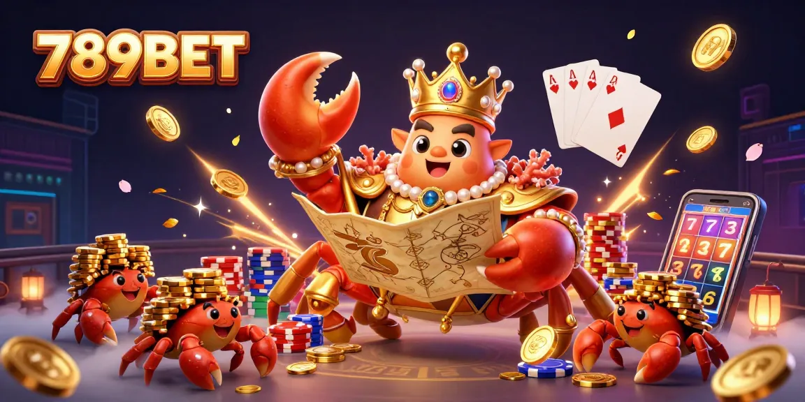 Experience winning strategies at 789BET featuring an imperial crab in a vibrant gambling scene.