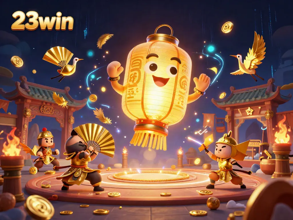 Experience thrilling gaming at 23win's vibrant night market casino with engaging characters.