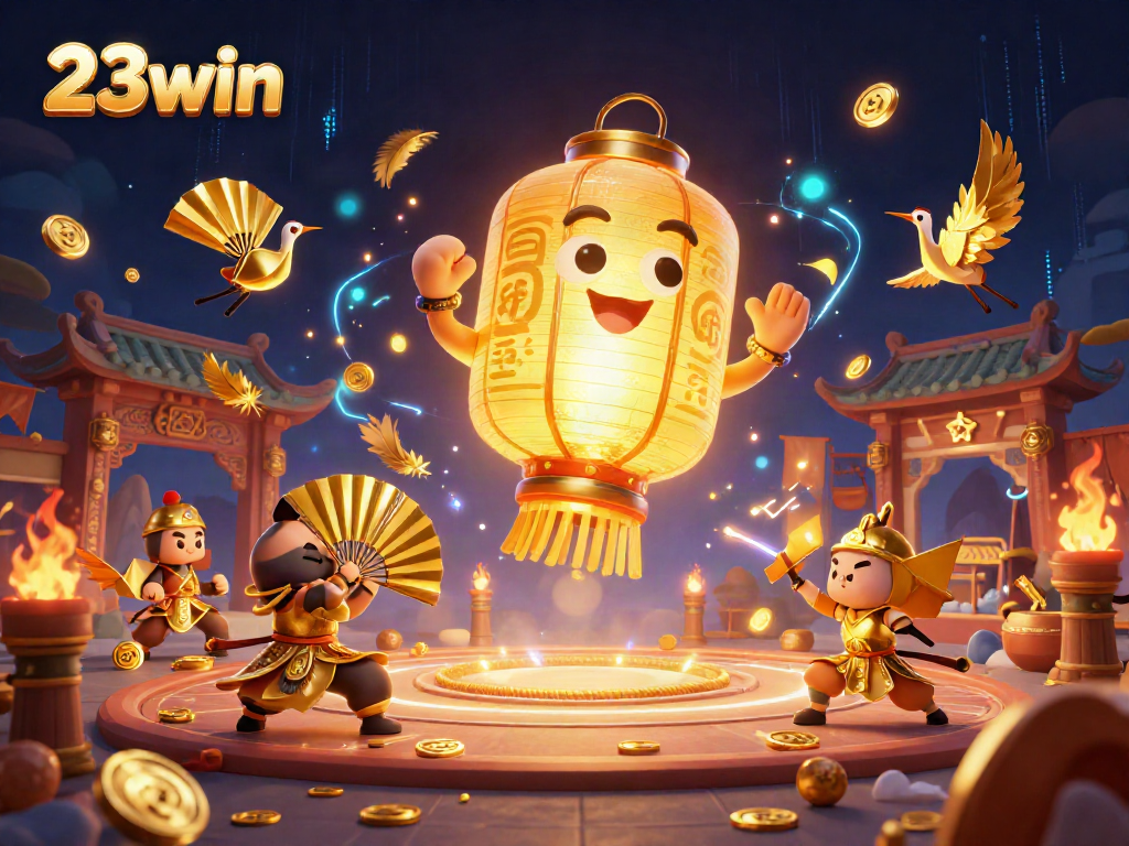 Experience thrilling gaming at 23win's vibrant night market casino with engaging characters.