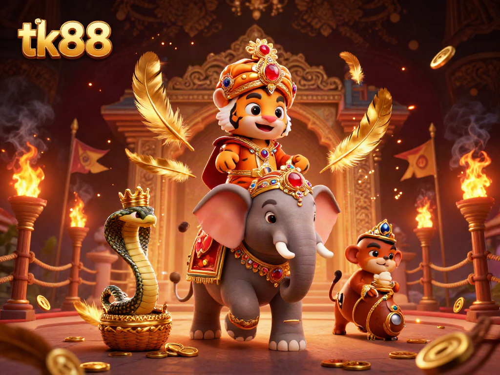 Experience thrilling gameplay at tk88 with a vibrant 3D illustration of a jewel-encrusted scene filled with energy and excitement.