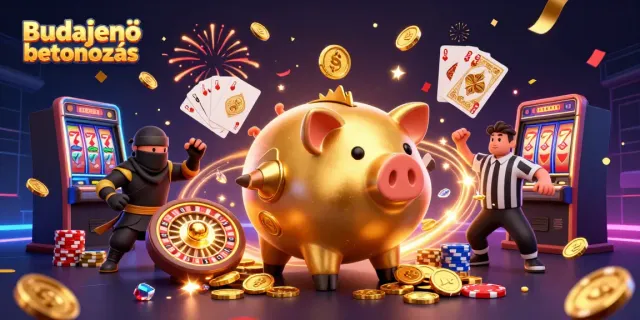 Experience Budajenő betonozás action with golden coins raining from a cartoon sumo wrestler!