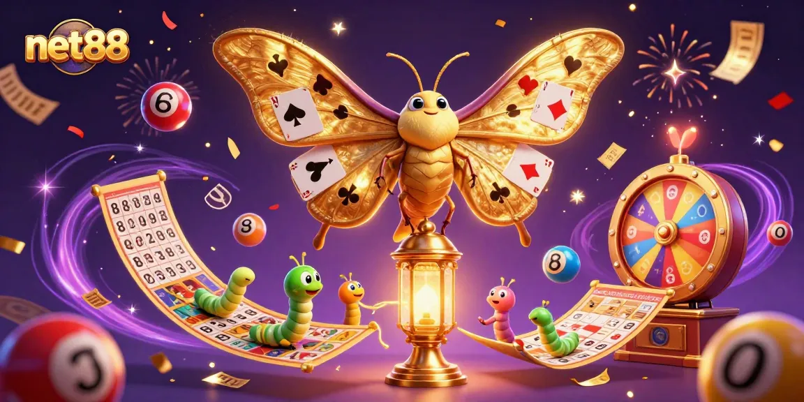 Win big at net88 with a vibrant casino-themed scene celebrating games and luck.