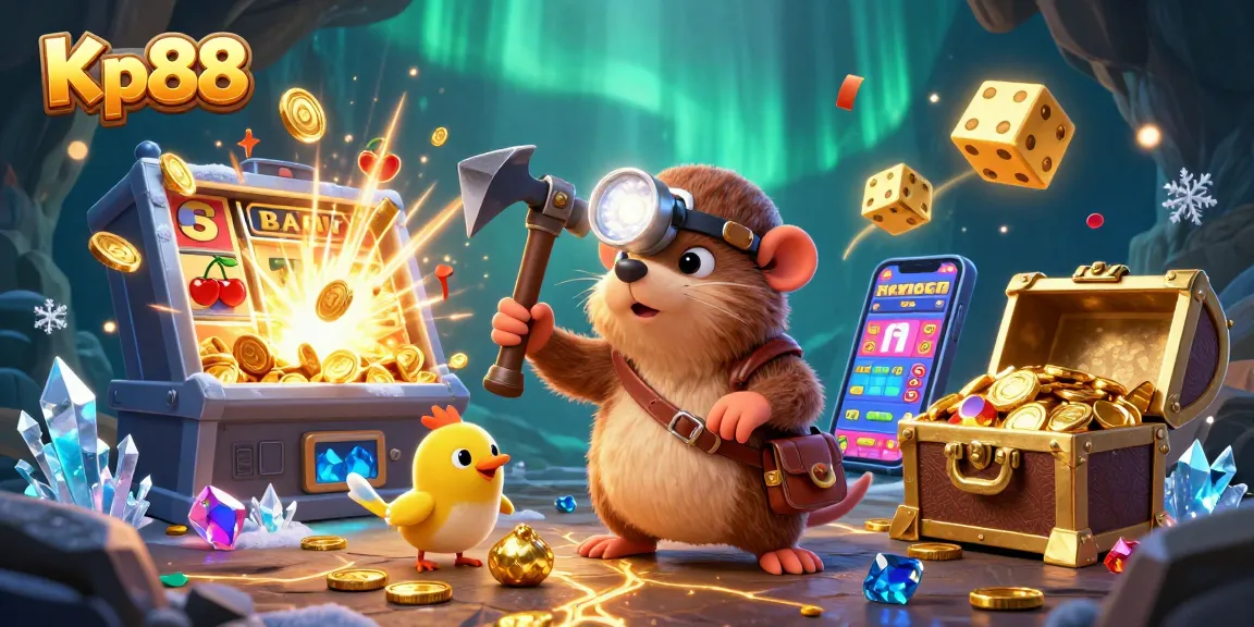 Kp88 captivates players with a winning mood in this vibrant gaming illustration of a treasure hunter and his canary companion.