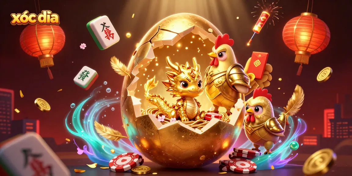 xóc đĩa baby dragon amidst poker chips and festive decorations