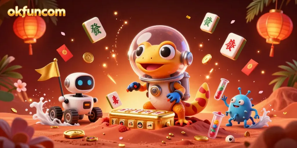 Experience okfuncom's immersive casino adventure with Martian characters and colorful gaming elements.