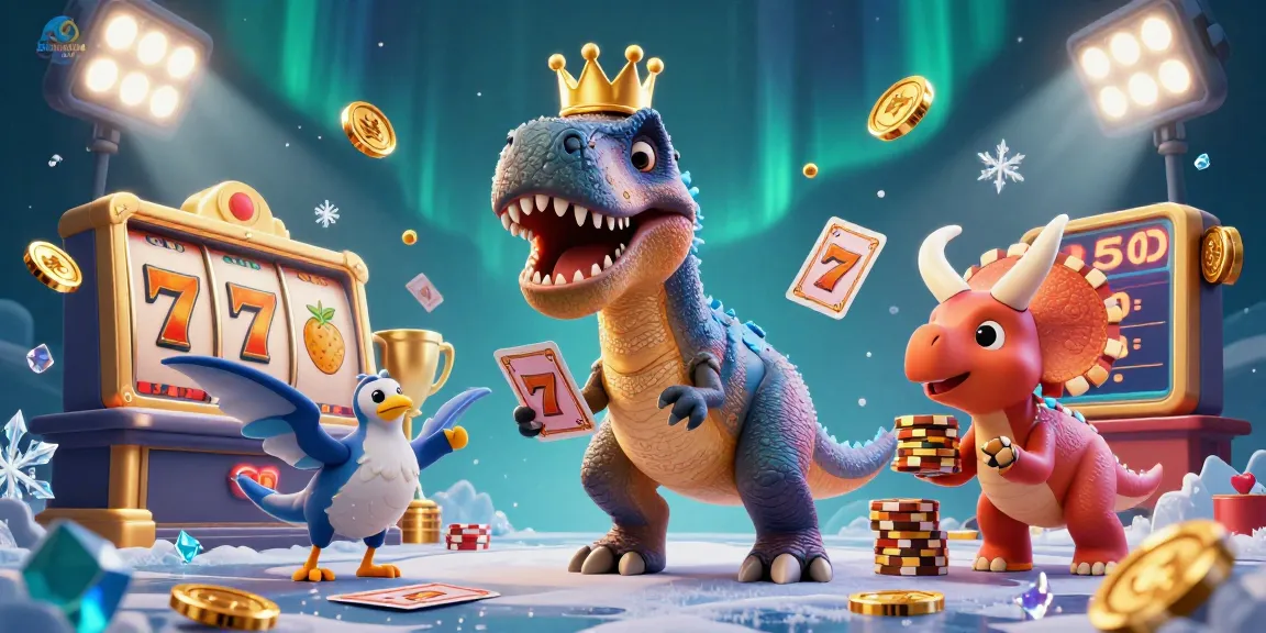 Engaging education blog promoting gambling strategies with cartoon dinosaurs shuffling cards.