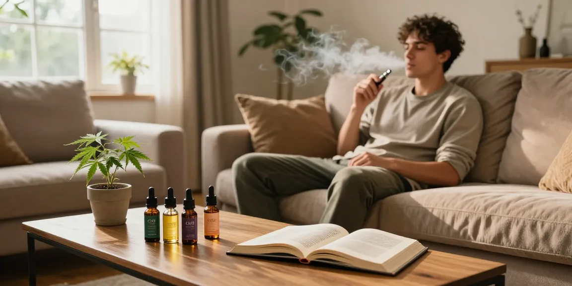 How To Vape: Enjoy organic CBD oil and premium vape device in a cozy wellness setting.