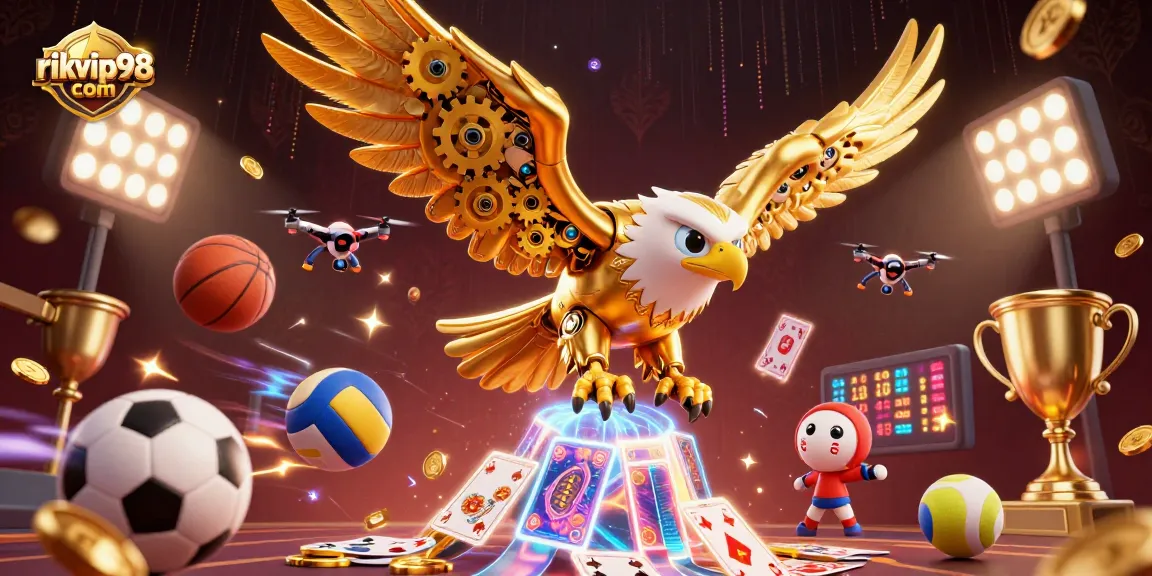Experience thrilling gameplay and sports excitement with rikvip98 com's vibrant casino illustration.