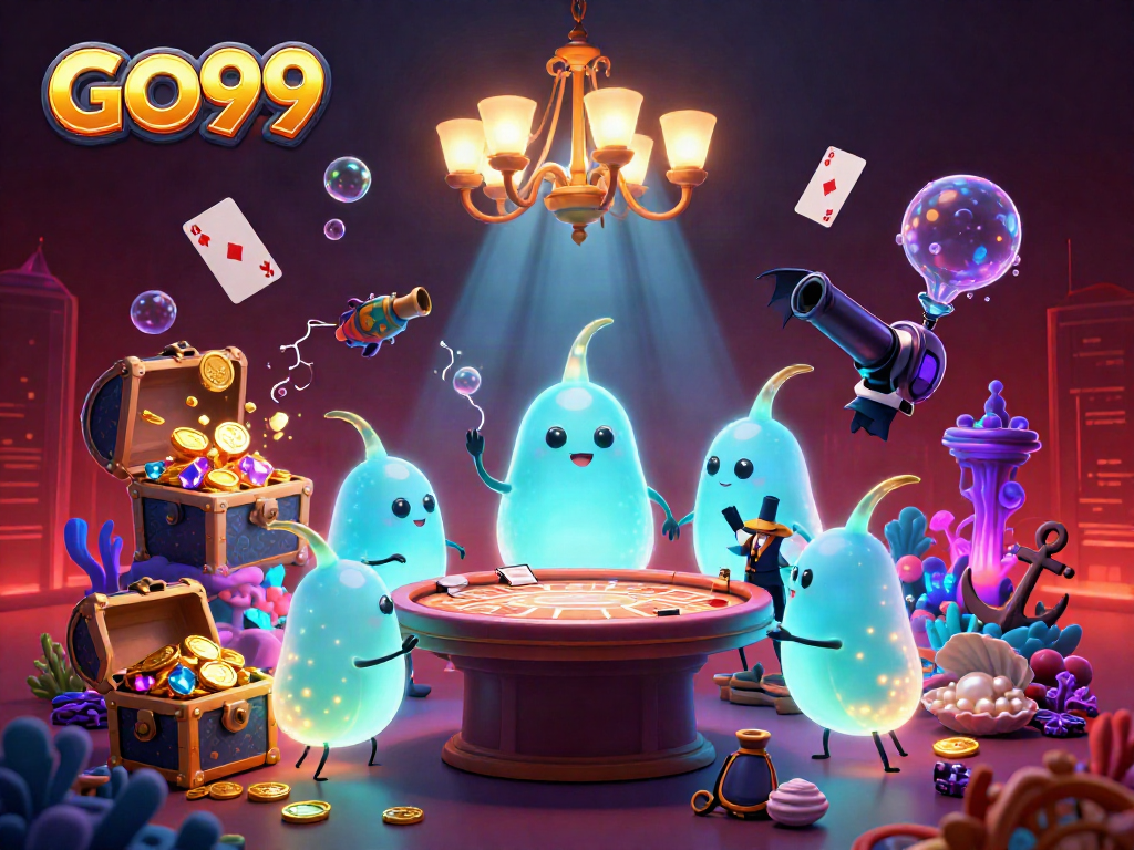 Experience GO99's vibrant casino atmosphere with glowing glowworms and immersive gaming elements.