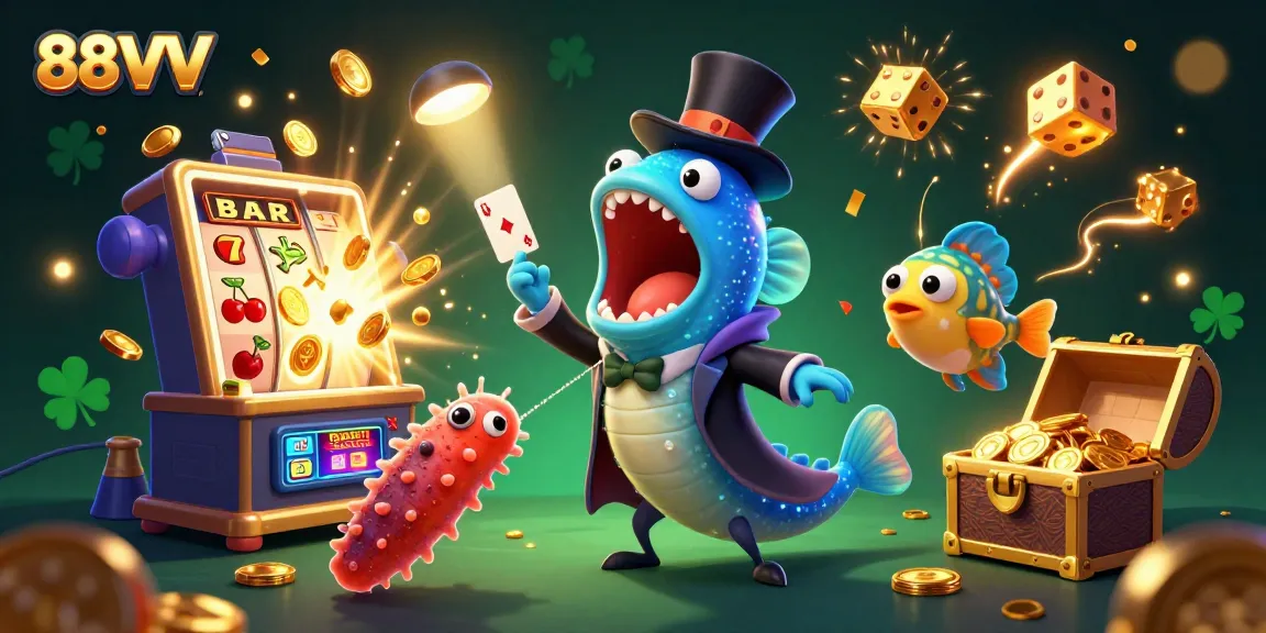 Celebrate big wins at 88VV with vibrant gambling characters and a dazzling casino scene.