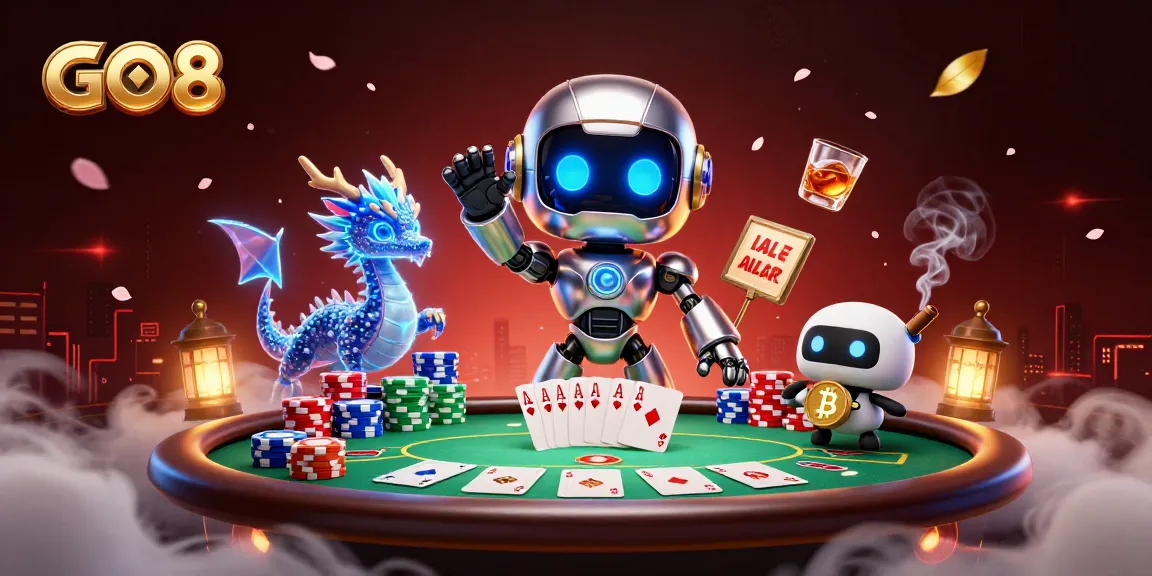 Drive winnings with GO8's vibrant casino scene showcasing poker excitement and high-stakes action.