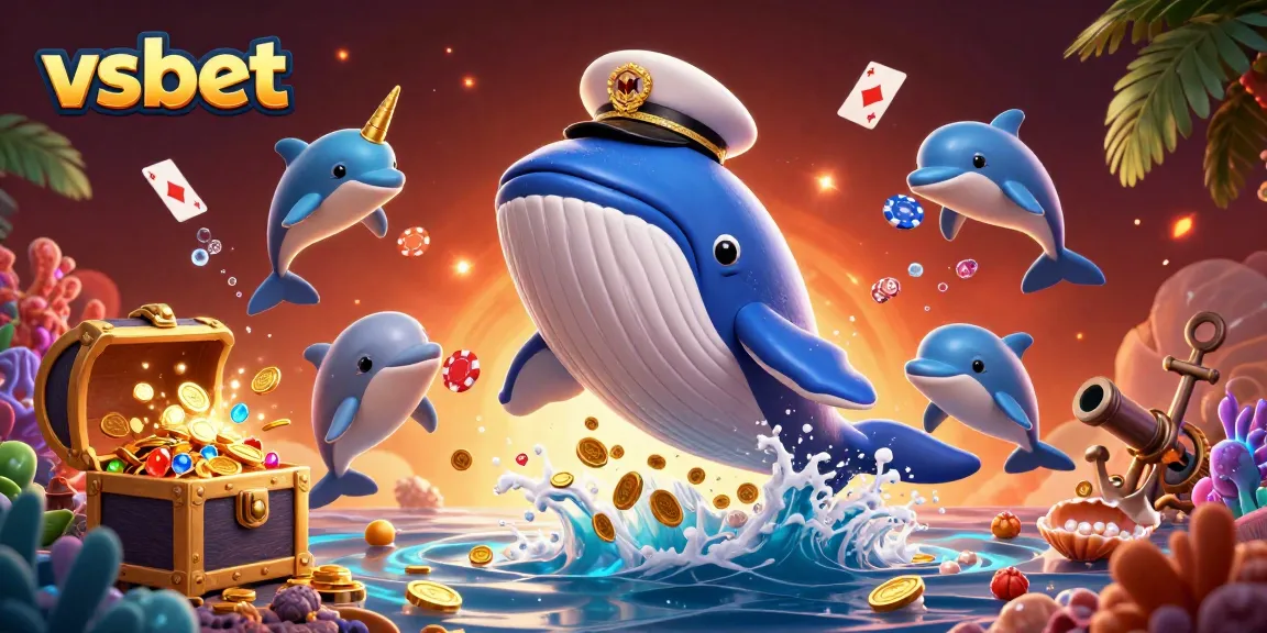 Join the adventure with vsbet as a whale and dolphin team up for big wins in this vibrant casino scene.
