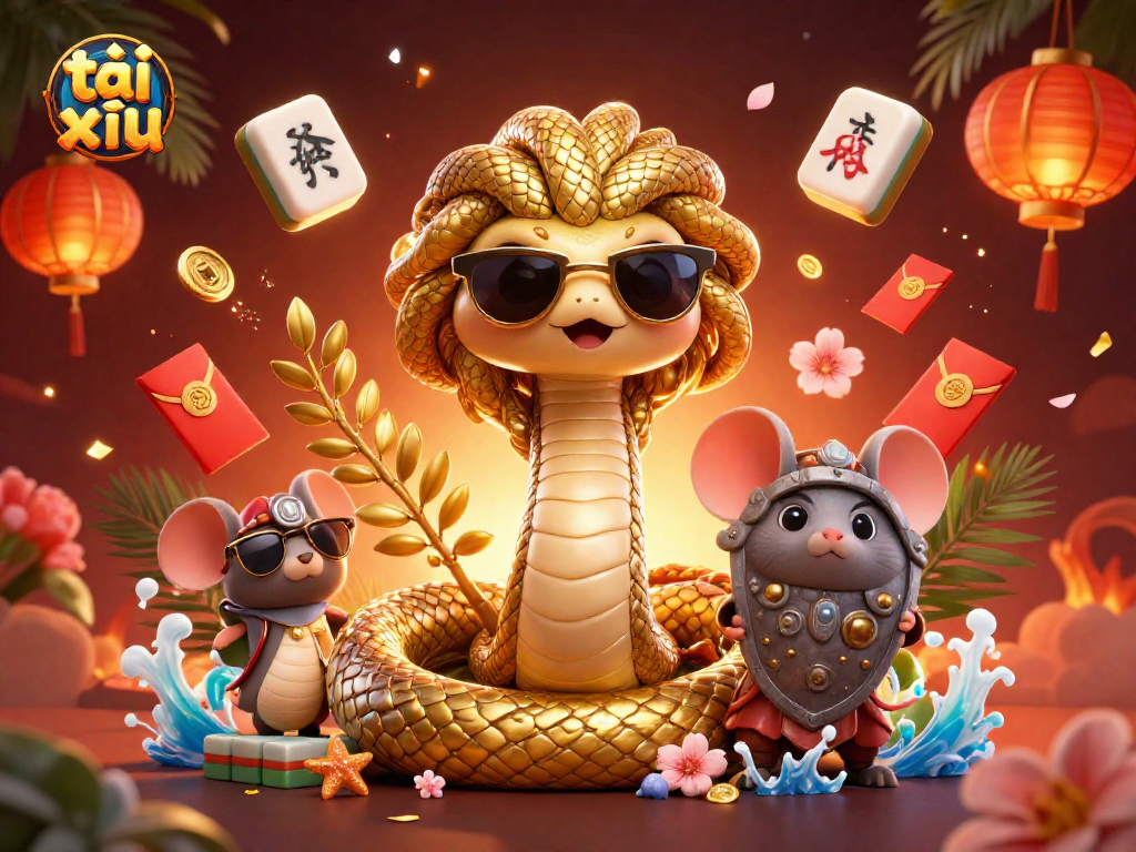 Place your bets on tài xỉu with this vivid illustration showcasing excitement and casino fun.