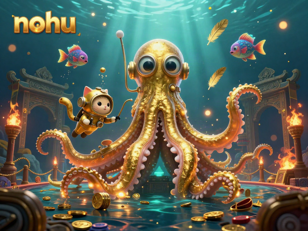 Experience thrilling jackpots with nohu in a dynamic underwater scene featuring vibrant casino elements.