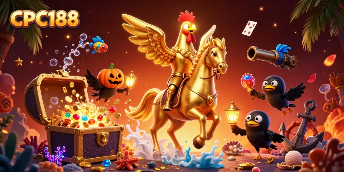CPC188 offers thrilling cockfighting action in a vibrant casino setting with golden roosters and dramatic visuals.