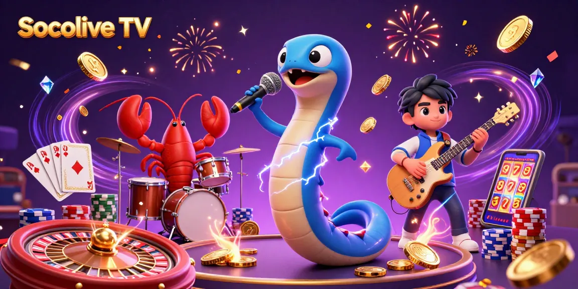 Experience thrilling gambling fun with Socolive TV's immersive underwater casino scene featuring dynamic 3D characters.