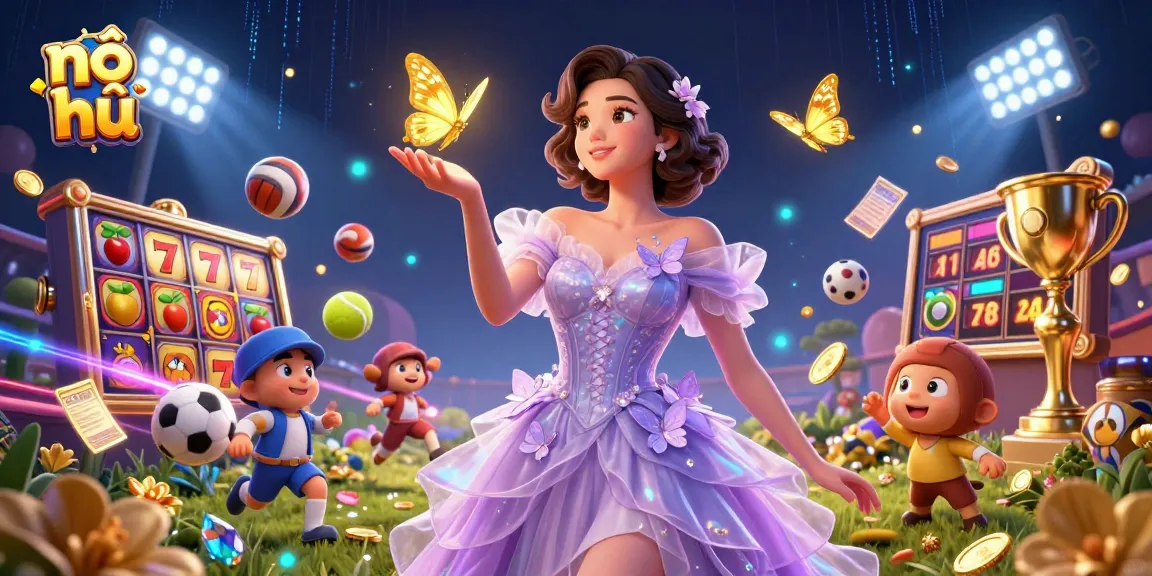 Engage in nổ hũ excitement with vibrant slot reels and enchanting gaming elements.