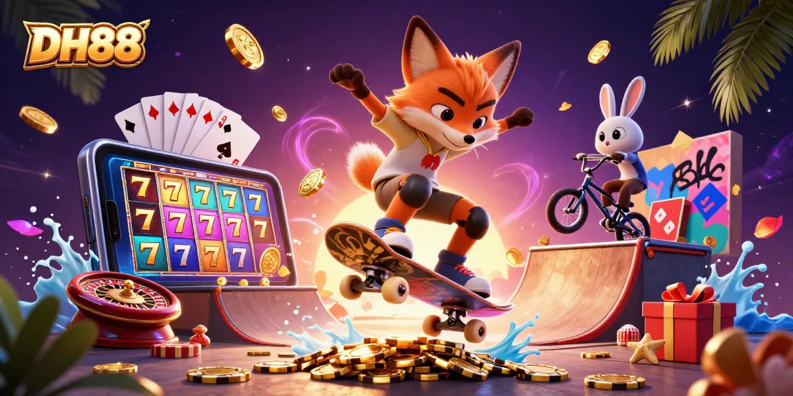 Experience thrilling gameplay at DH88 Casino with exciting slot activities and high-energy characters.