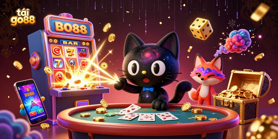 Join in the thrill and excitement with tải go88 at the cosmic casino, complete with vibrant game elements.