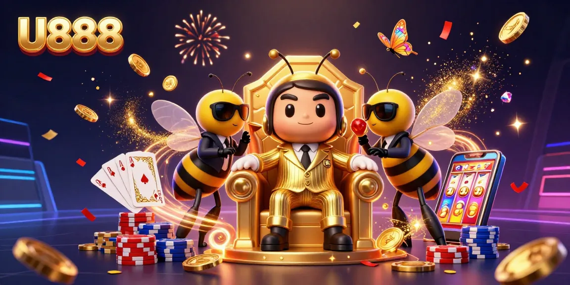 U888 captures thrilling online gambling action with a charming mob boss and casino elements.