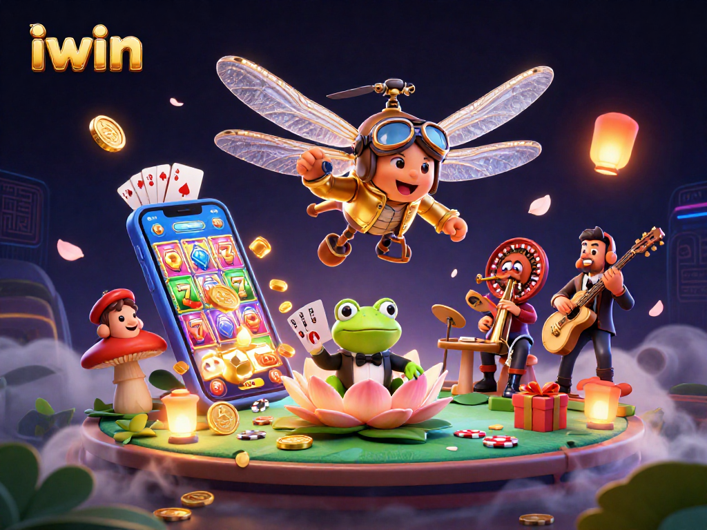 Experience thrilling gameplay at iwin with a lively dragonfly pilot and exciting casino elements.