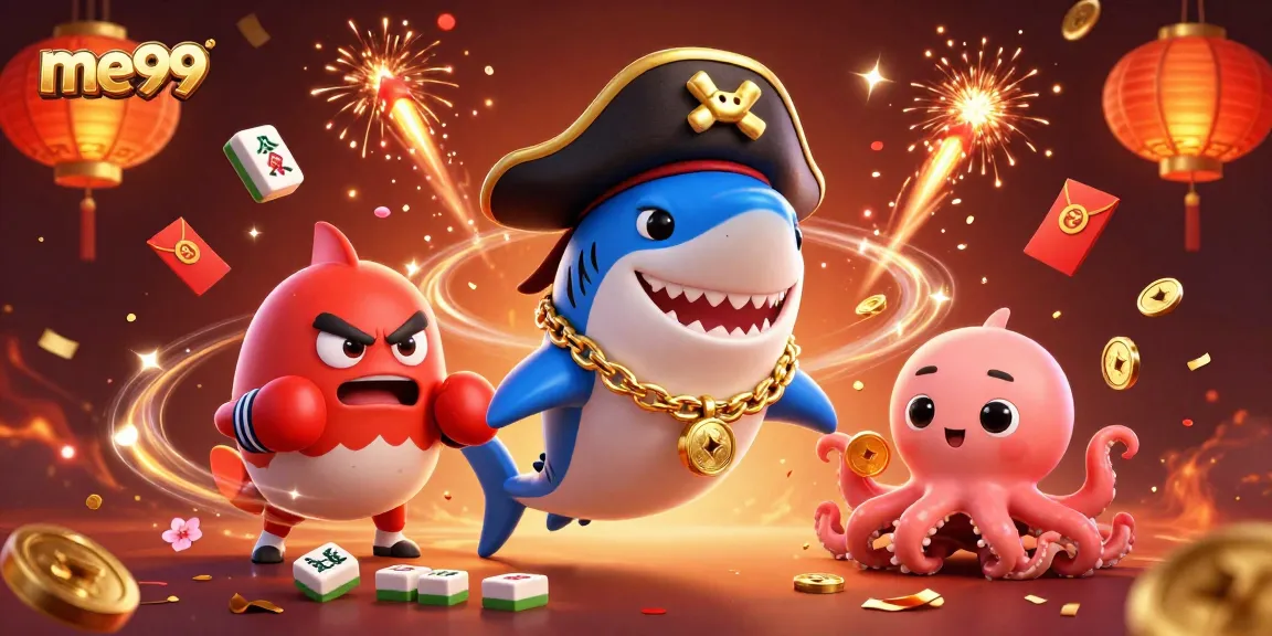 Join the fun at me99 casino with playful characters enjoying the games and vibrant festivities.