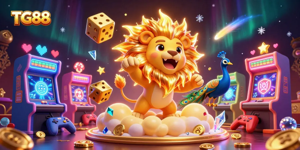 Experience the excitement of TG88 casino gaming with dynamic characters and game elements in a rich 3D scene.