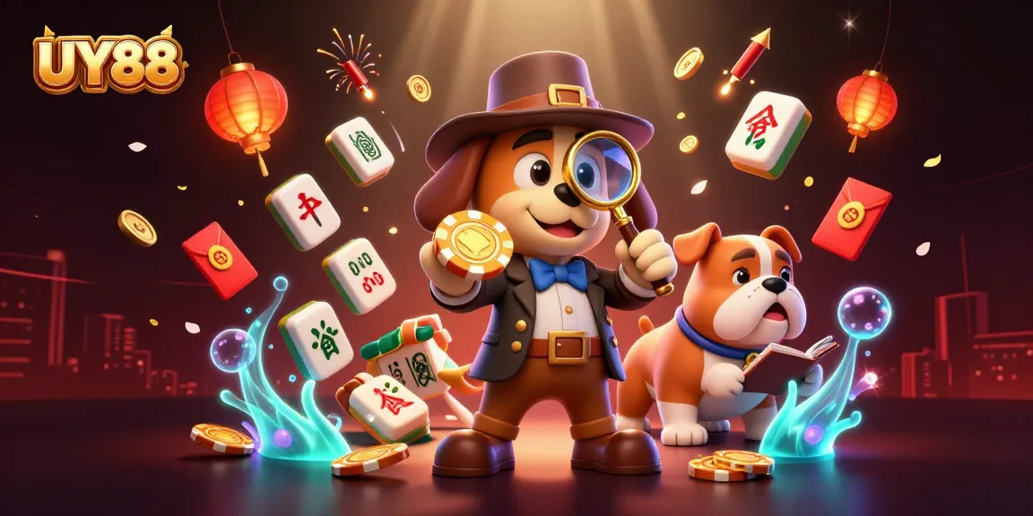 Engage with UY88 while exploring a dynamic 3D casino scene featuring cartoon characters and vibrant gambling elements.