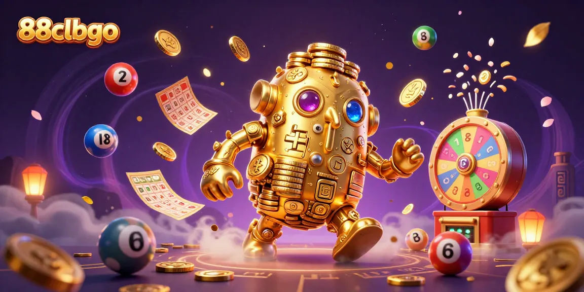 Experience thrilling moments with 88clbgo, featuring vibrant lottery elements and a dynamic golden golem.