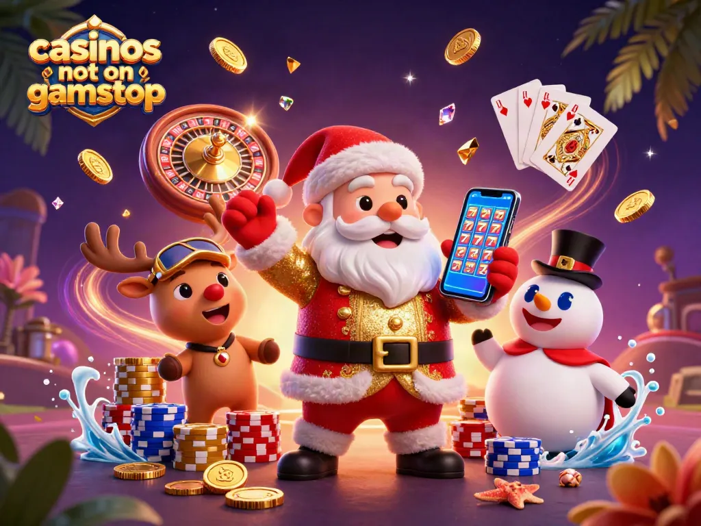 Experience the excitement of casinos not on gamstop with Santa and friends in a vibrant winners' scene.